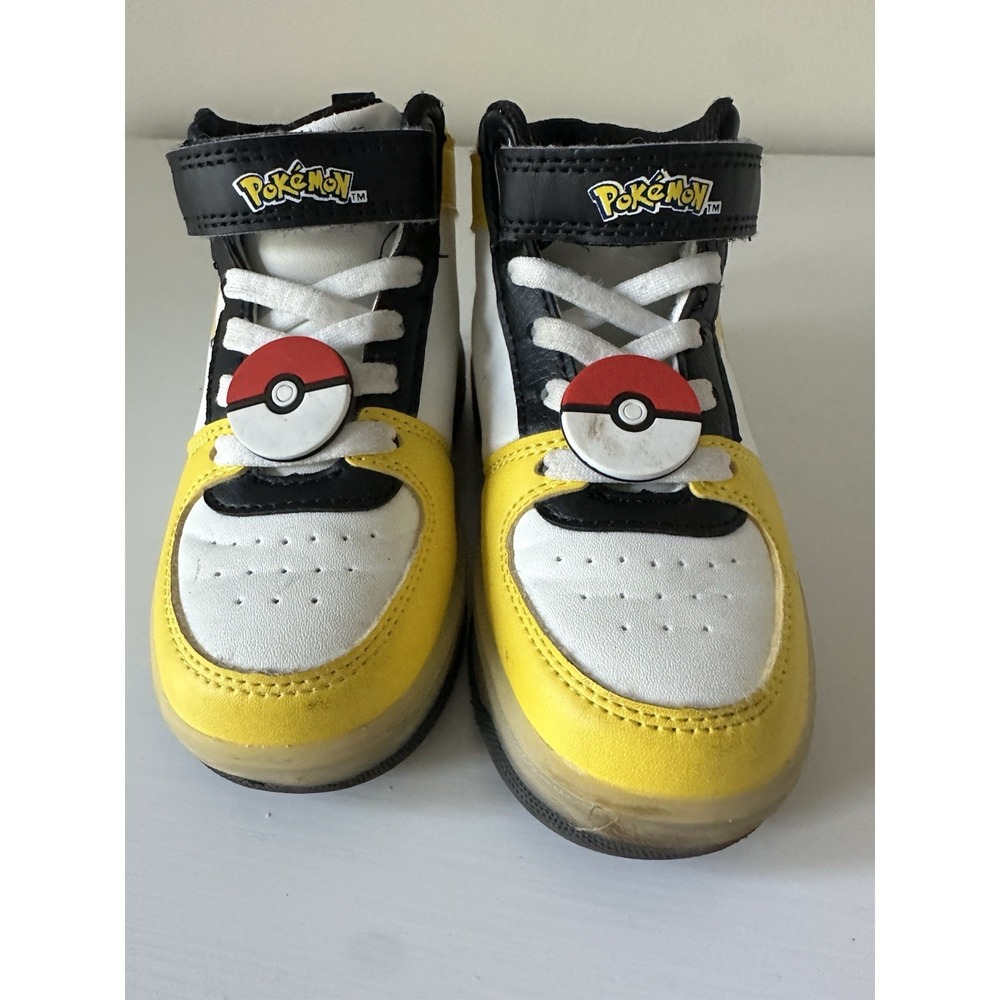 Pokémon Pikachu Pokeball Toddler High Top Sneakers Yellow Black US Size 7